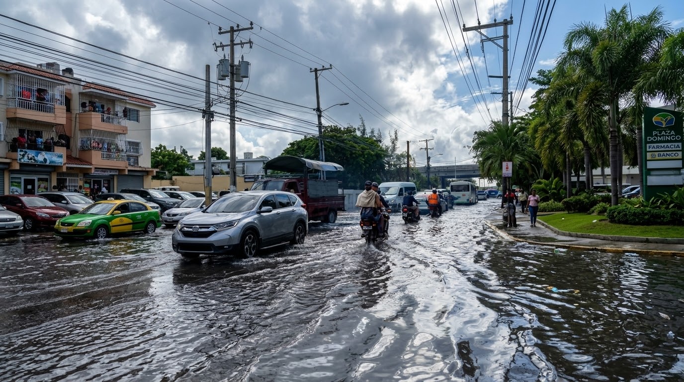 Inundaciones en Los Manantiales: ¡Verón-Punta Cana bajo agua!